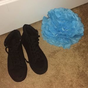 Black pair of high tops. Brand: Faded Glory